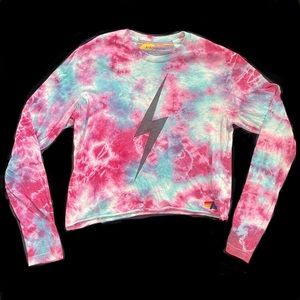 Aviator Nation Bolt Tie Dye Boyfriend Tee